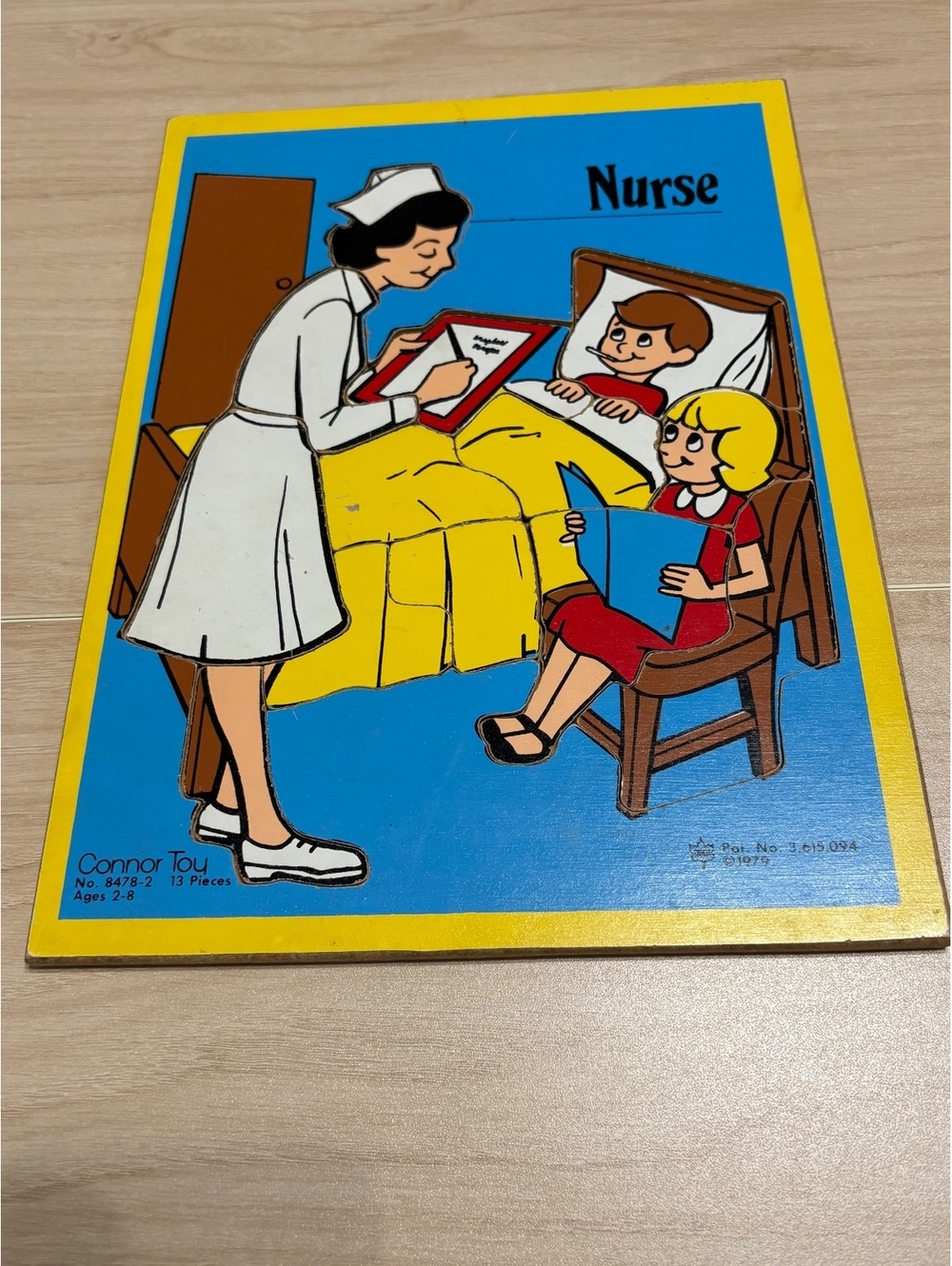 1979 Conner Toys Wooden Tray Frame Puzzle "Nurse"